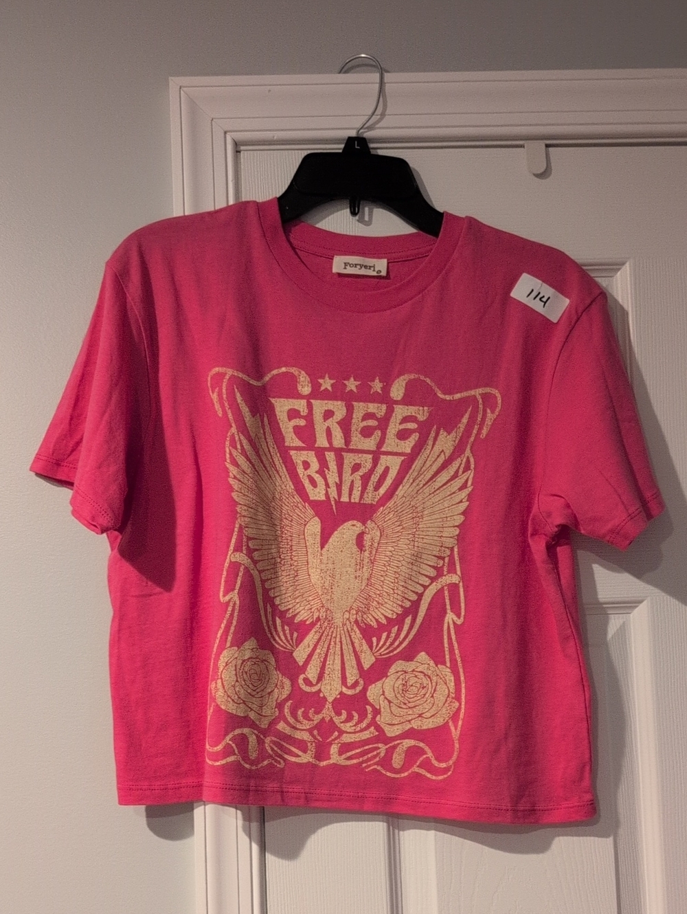 Foryeri Women's Free Bird Cropped Tee